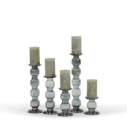 Glass chandelier rolls, grey luster no