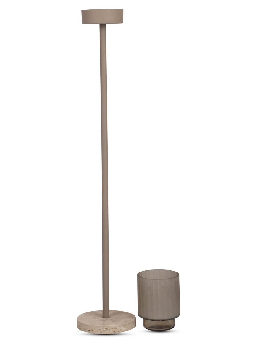 Bombyxx Mist Vloerkandelaar – Smoke/Beige Glas (S, M, L)