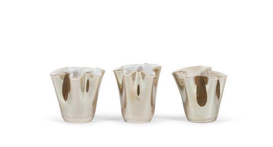 Votive wave beige luster