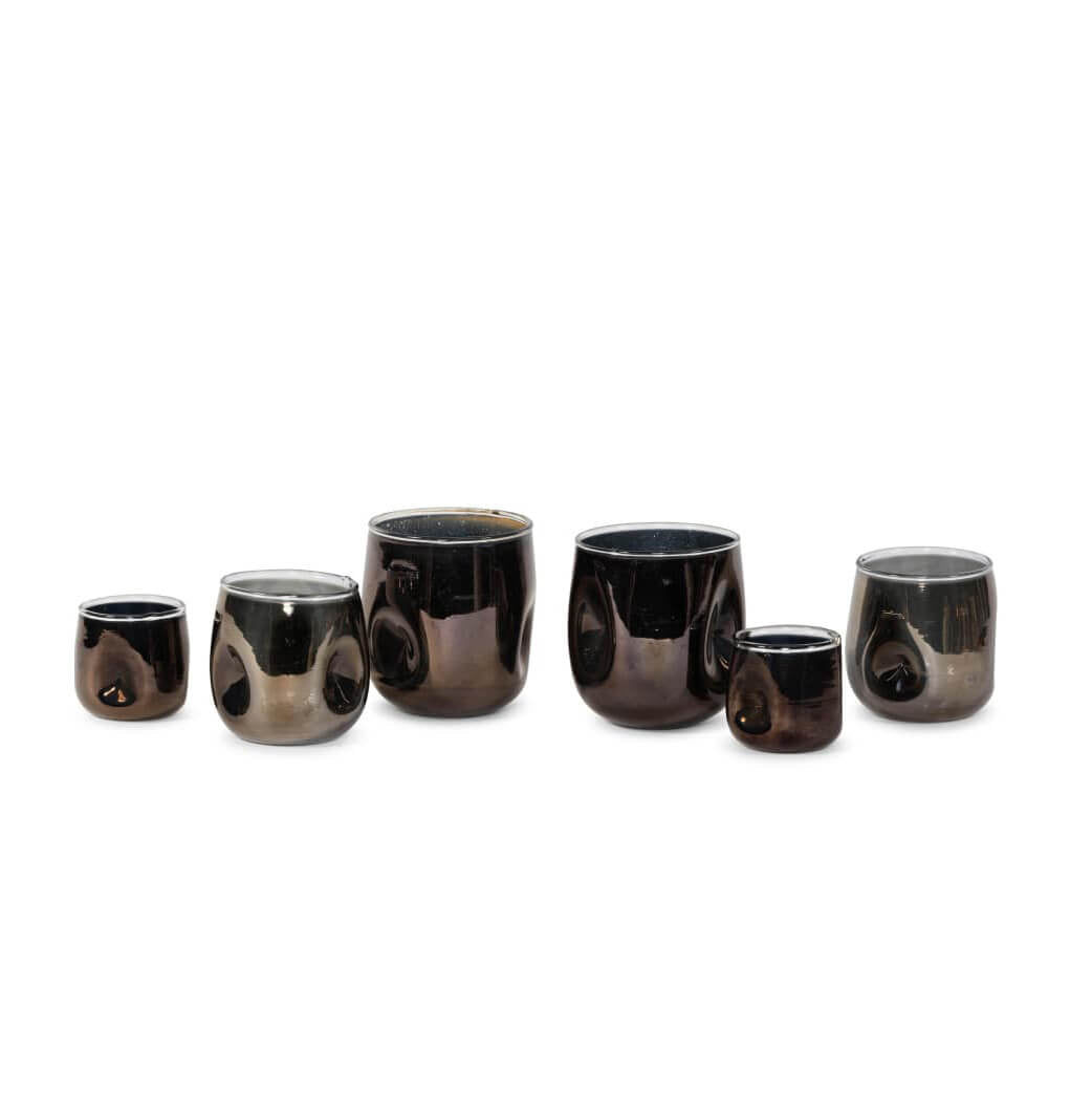 Organische Theelichthouder Multi Black