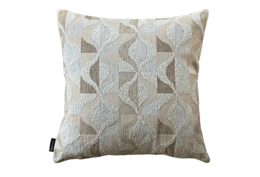 Kenzo Sierkussen 50x50 – Luxe Beige Kussen met Rond Patroon | Bronssierkussen bij Daro Interior