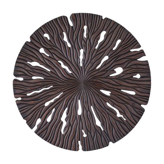 Bonte Brown MDF wall panel wavy carved round L