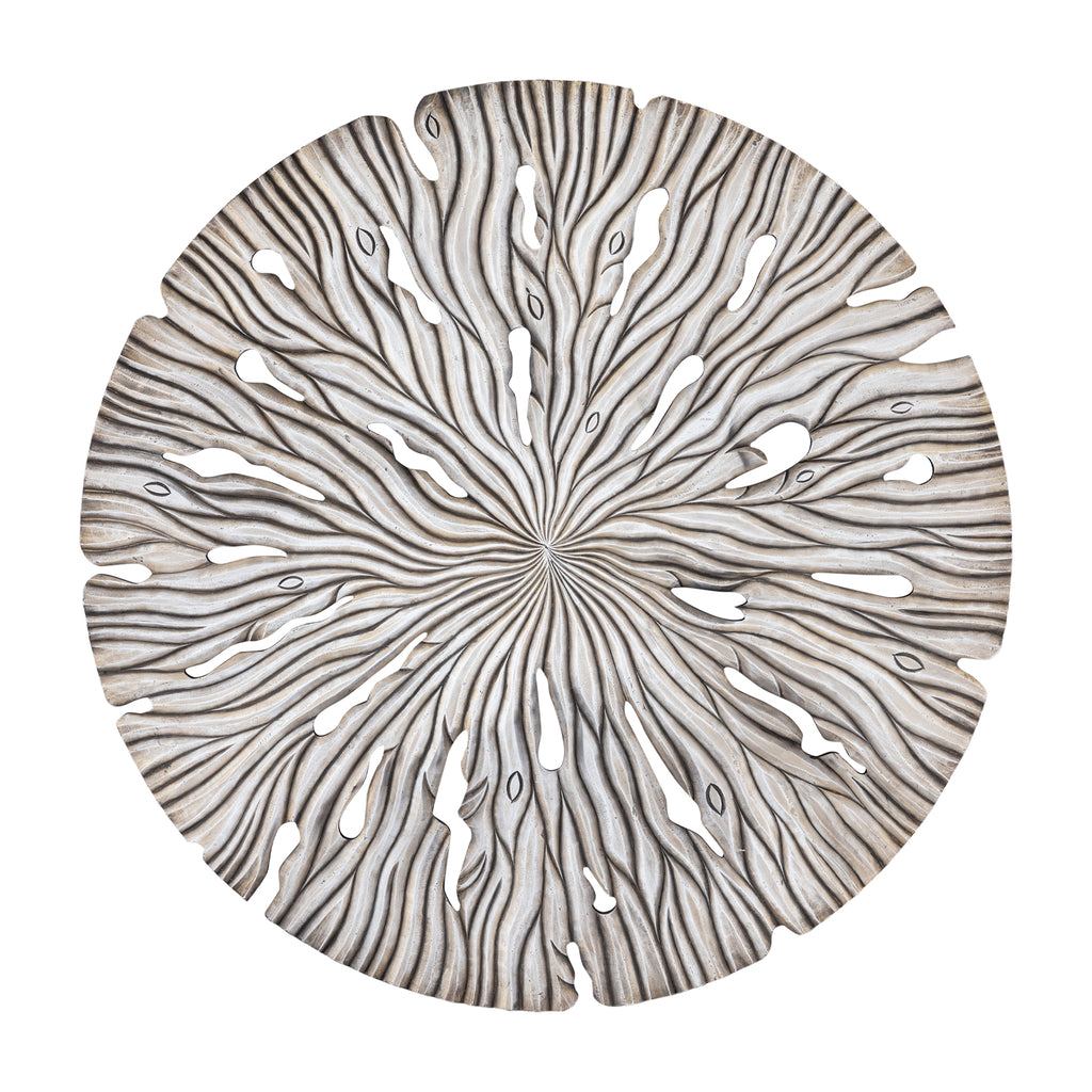 Bonte Cream MDF wall panel wavy carved round L