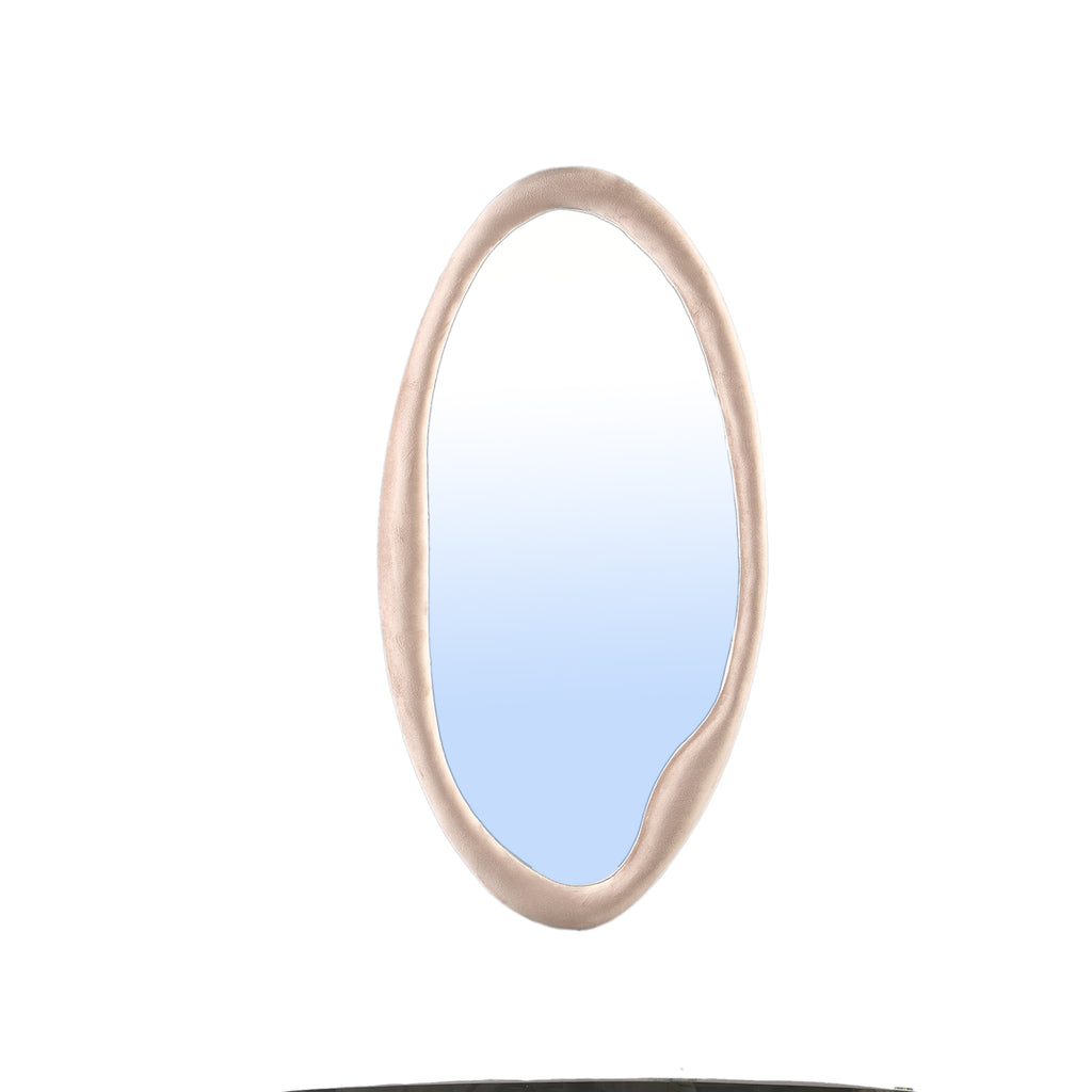 Don Beige velvet mirror organic oval S