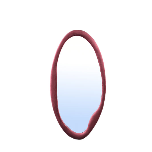 Don Burghundy velvet mirror organic oval S