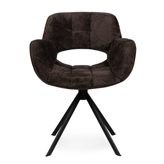 Link Dining chair dark grey fabric with metal legs