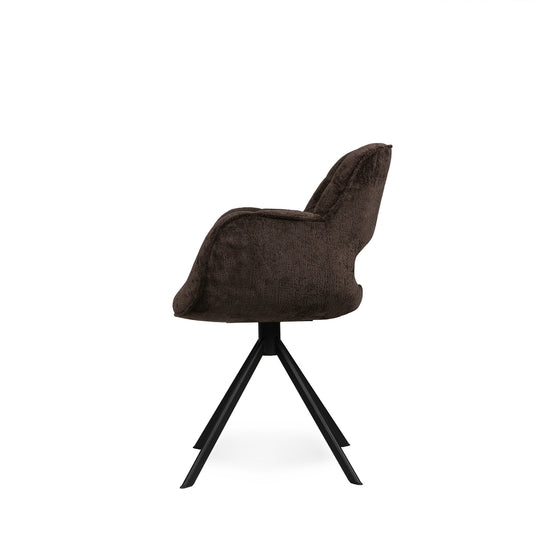 Link Dining chair dark grey fabric with metal legs