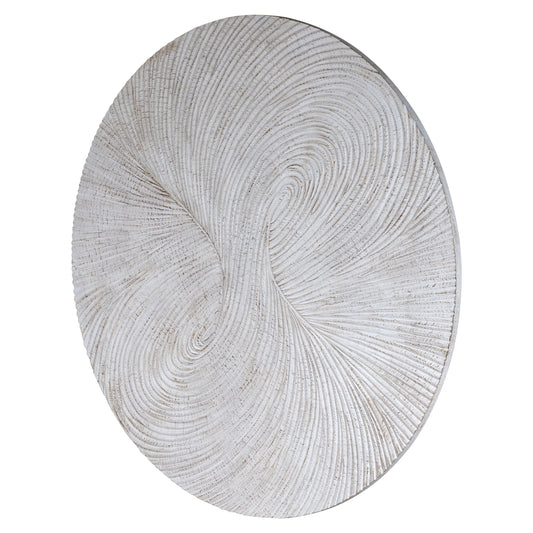 Wiktor White MDF round wallpanel swirl carved L