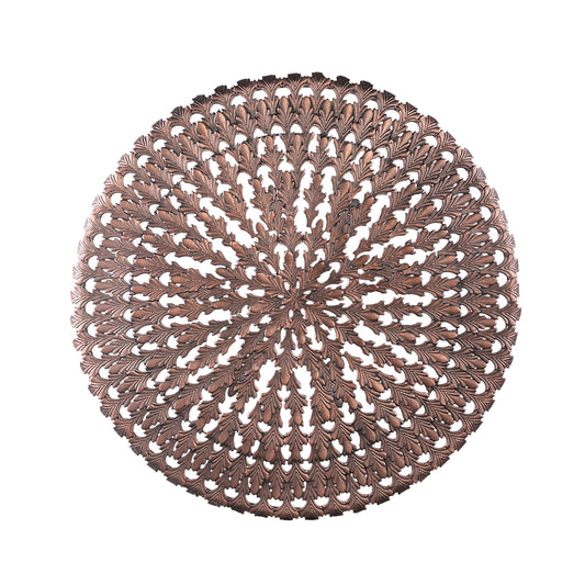 Xavery Copper round iron wall panel carved look L